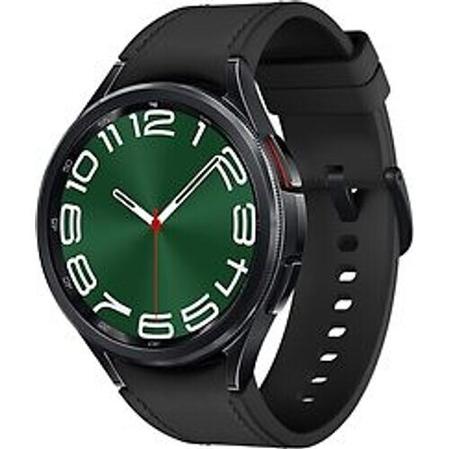 Refurbished Samsung Galaxy Watch6 Classic 47 mm roestvrij staal kast black op leren bandje S/M graphite [wifi + 4G]