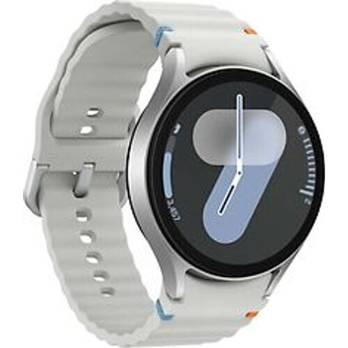 Refurbished Samsung Galaxy Watch7 44 mm aluminium kast zilver op sportbandje M/L zilver [wifi + 4G]