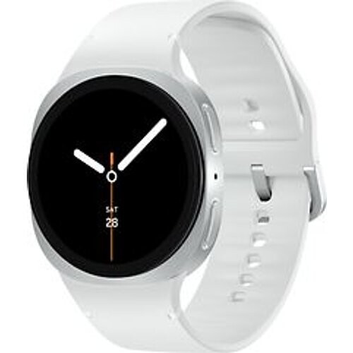 Refurbished Samsung Galaxy Watch8 44 mm aluminium kast silver op Sport Band M/L white [Wi-Fi]