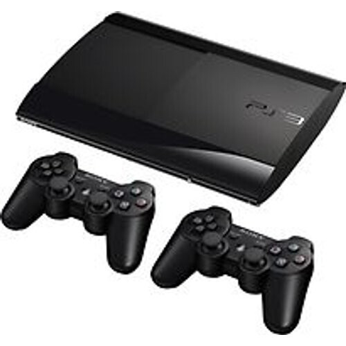 Refurbished Sony PlayStation 3 super slim 12 GB SSD  [incl. 2 draadloze controllers] zwart