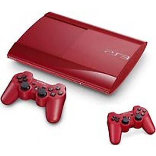 Refurbished Sony PlayStation 3 super slim 500 GB  [incl. 2 draadloze controllers] rood