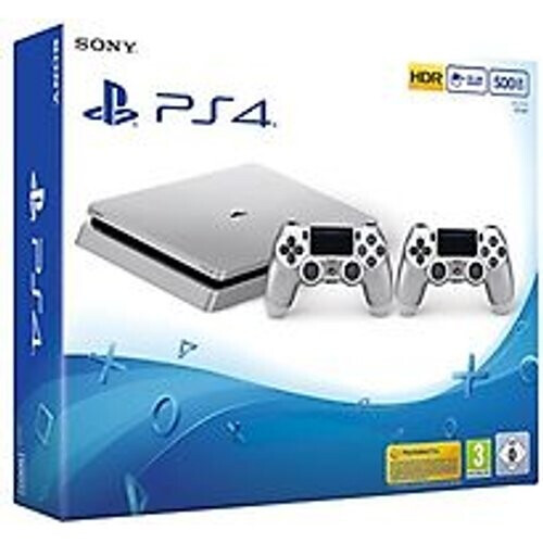 Refurbished Sony PlayStation 4 slim 500 GB [incl. 2 draadloze controllers] zilver
