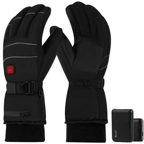 Saaf verwarmde handschoenen Pro M– 3 standen – Oplaadbaar – Water- en winddicht – Zwart – 28x11 cm