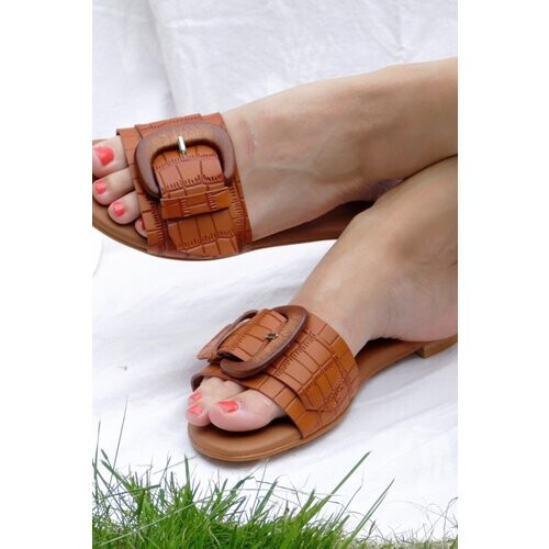 Sharon Woods dames vegan Sandalen Flo Bruin
