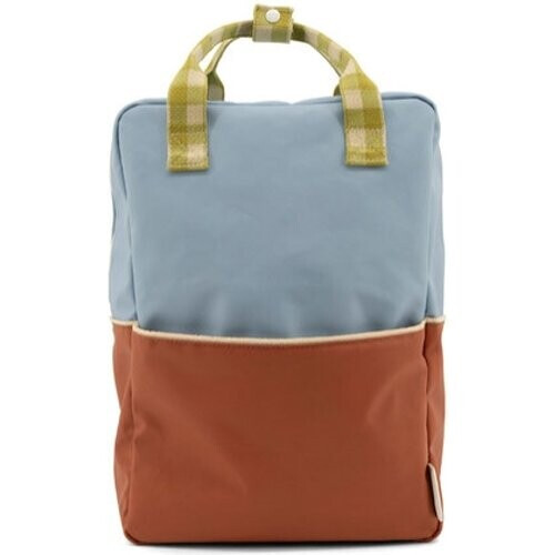 Sticky Lemon unisex vegan Grote Rugtas Colourblock Blauw Bruin