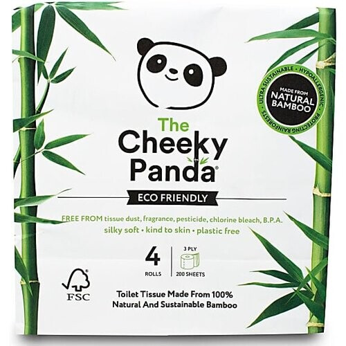 The Cheeky Panda Plasticvrij Bamboo Toiletpapier 4 rollen