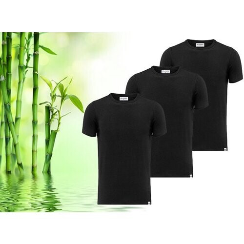 Tweedekans 3 Luxe Bamboe T-Shirts – Zwart – V-hals – Slim Fit – Maat XXL