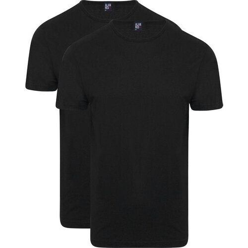 Tweedekans Alan Red Derby O-Hals Heren T-Shirt Black (2Pack) - Zwart - Maat S