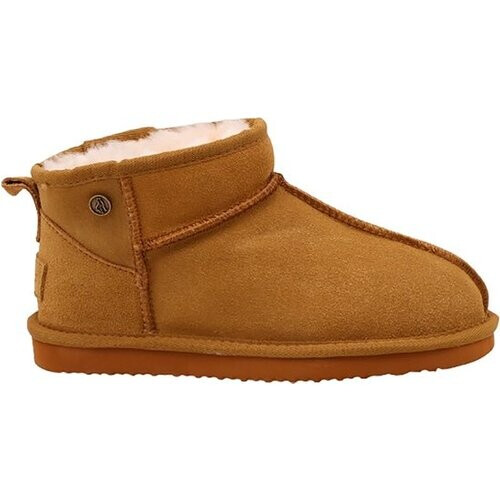 Tweedekans Alpacas Footwear - Dames - Echt suéde korte laarzen met stoere naad - Gevoerd met 100% zachte lamswol - Chestnut - 36