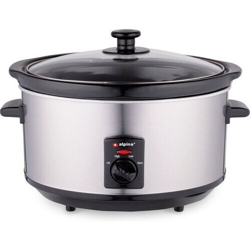 Tweedekans Alpina Slowcooker - 3.5 Liter - Keramische Binnenpan - 3 Warmtestanden - RVS