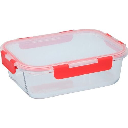 Tweedekans Alpina Vershouddoos van glas - Transparant rood - 23.30x 17.70x7.5cm - 1.5L