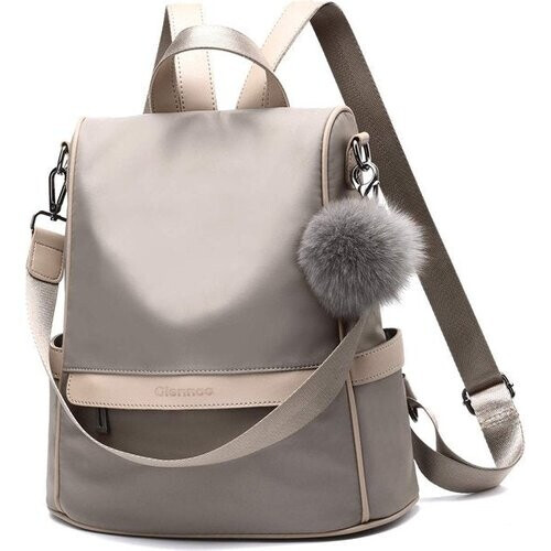Tweedekans Anti-diefstal rugzak - Rugtas dames - Waterdicht - Klein - Anti-theft backpack - Rug-, Schouder-, Handtas in één - Nylon - incl. verstelbare riem - Beige - Glennoo