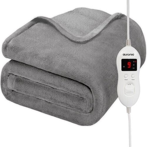 Tweedekans Auronic Elektrische Deken - Warmtedeken - 9 Warmtestanden - 2 Persoons - 200x150 - Grijs