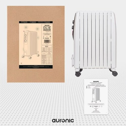 Tweedekans Auronic Olieradiator met Thermostaat - Elektrische kachel - Timer - 3 Standen - tot 2000W Heater - Wit