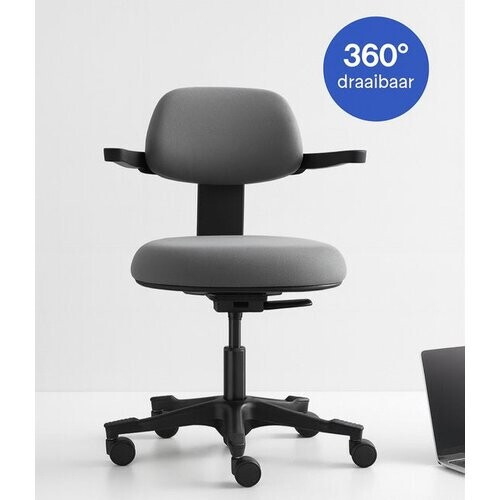 Tweedekans Backerz Ergonomische Werkkruk - Bureaustoelen voor Volwassenen - Volledig Verstelbaar, tot 120kg - Office Chair - Gamestoel - Zwart