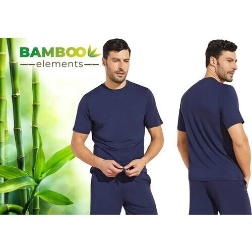 Tweedekans Bamboe T Shirt Heren - Navy - Regular Fit - Casual Heren T Shirt - Bamboo - Ronde Hals - XXL