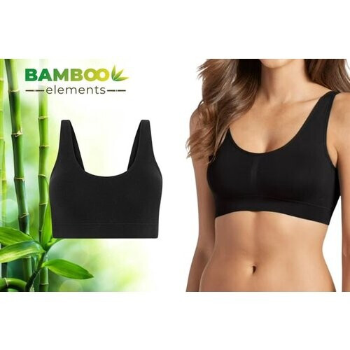 Tweedekans Bamboo Elements Naadloze BH Zonder Beugel - Zwart - Uitneembare BH pads - Bralette Dames - Beha - Bamboe - Seamless Ondergoed Dames