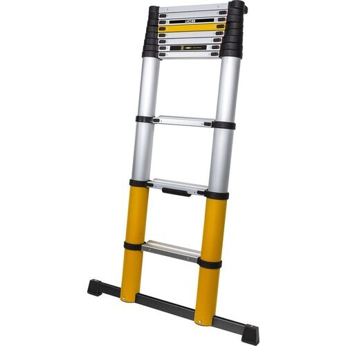 Tweedekans JCB by Batavia Telescoopladder Limited Edition – Voorzien Van Soft-Close Systeem En Hoekindicator En Antislip Sporten – Voor Professionals En Doe-het-zelvers – Zilver Aluminium – 83 – 327 x 83,5 x 8 cm