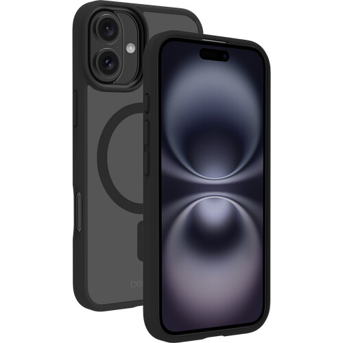 Tweedekans BeHello Hoesje iPhone 16 - MagSafe Magnetische Ring - Transparant / Zwart