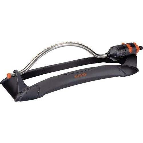 Tweedekans BLACK+DECKER Gazonsproeier - 19 Gaten - 58,5 x 19,5 x 10,5 CM - Zwenkende Tuinsproeier - Zwart/ Oranje