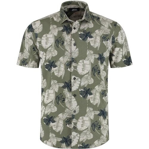 Tweedekans Boston Brothers AOP Pique Shirt Heren XL Khaki BBO36S308-3023-4108 SS
