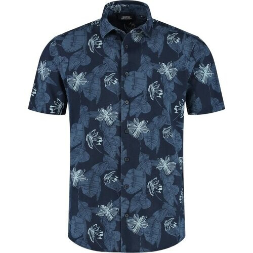 Tweedekans Boston Brothers AOP Pique Shirt - Navy - maat M