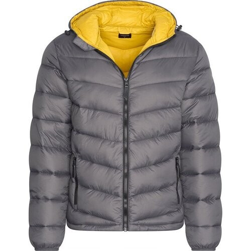 Tweedekans Cappuccino Italia - Heren Jas winter Hooded Winter Jacket Antraciet - Grijs - Maat S