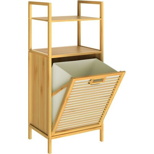 Tweedekans Casaria Badkamerrek - met Wasmand 43l 40x30x95cm - Bruin