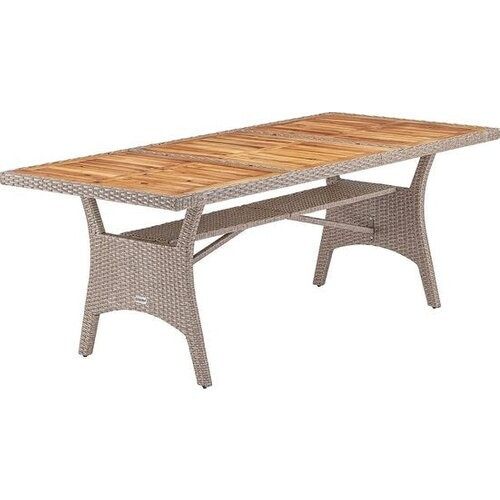 Tweedekans Casaria Polyrattan Tafel - FSC® gecertificeerd Acaciahout – Beige