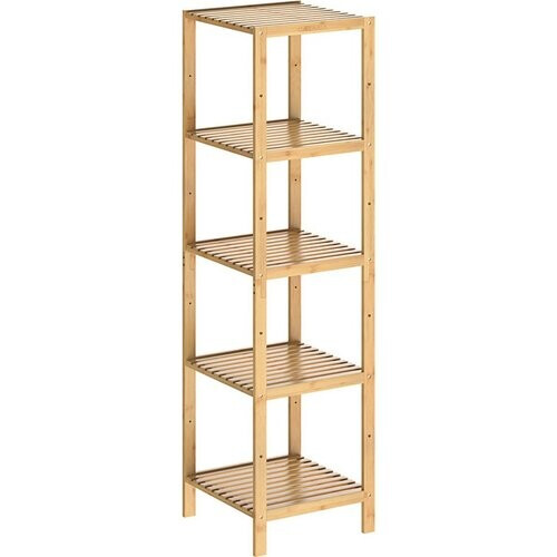 Tweedekans Casaria Staande badkamer/ woonkamer kast bamboe 140x33x33cm Tijdloos Hoogwaardige Kwaliteit
