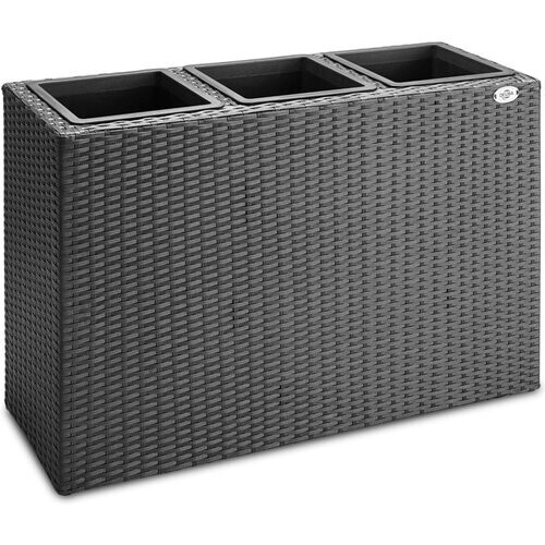 Tweedekans Casaria Staande Plantenbak – met Waterafvoer 83x30,5x60cm - Zwart