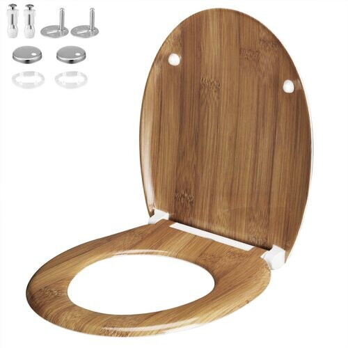 Tweedekans Casaria Wc Bril Duroplastic - Soft-close – Antibacterieel Bamboe