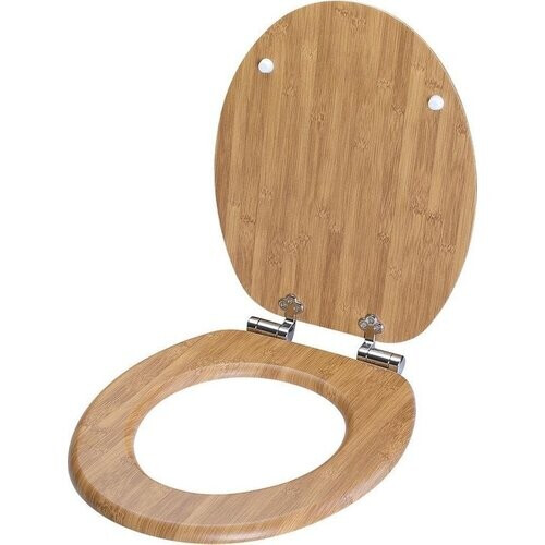 Tweedekans Casaria Wc-bril met Deksel Sluitingsmechanisme Toiletzitting MDF Bamboe
