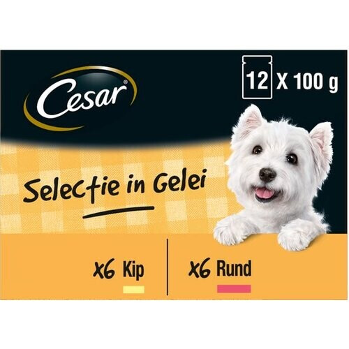 Tweedekans Cesar Maaltijdzakjes Multipack Adult In Gelei - Hondenvoer - 4 x 12 stuks
