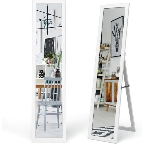 Tweedekans Coast 2 in 1 full-body spiegel vol lichaamsniveau met houten frame 37 x 155 cm wit