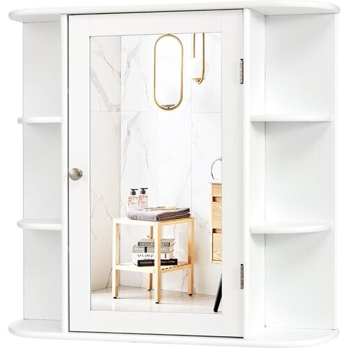 Tweedekans Coast Badkamerkast Met Spiegel - 65 x 17 x 64 cm - Wit