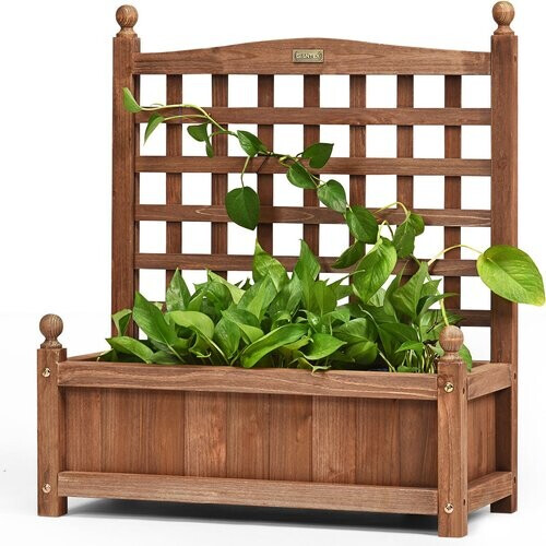 Tweedekans Coast Houten Plantenbak - 64,5 x 28 x 75 cm - Donkerbruin