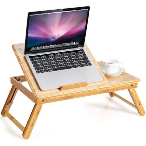 Tweedekans Coast Inklapbare Laptoptafel - met Zjilade - Verstelbaar - Bamboe - 53 x 33 x 20-26,5 cm