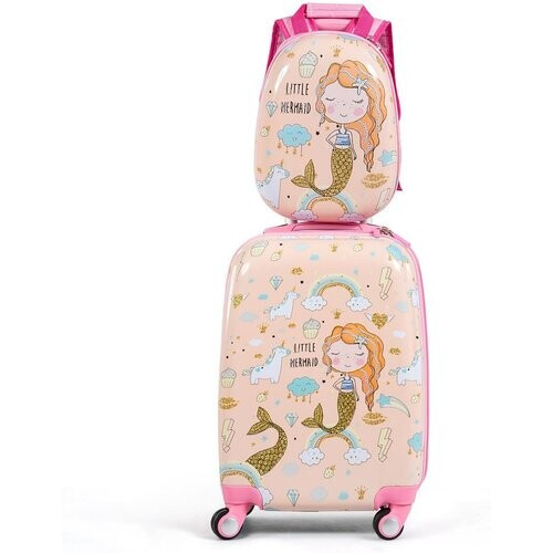 Tweedekans Coast Kinderkofferset 2-delig Kindertrolley + Rugzak Zalmroze