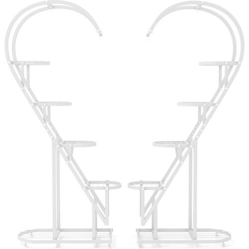 Tweedekans Coast Plantenstandaard Hartvorm - 71 x 31 x 148 cm - Wit