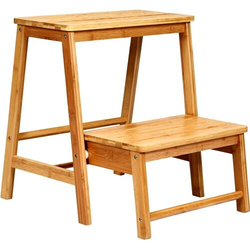 Tweedekans Coast tweestaps stap Krukladder Ladderstoel opvouwbare trappenstoel gemaakt van bamboe tot 100 kg veerkrachtige aard