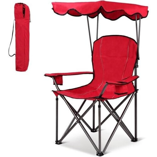 Tweedekans Coast Visstoel - Camping Stoel - Met Bekerhouder - Opvouwbaar - Rood