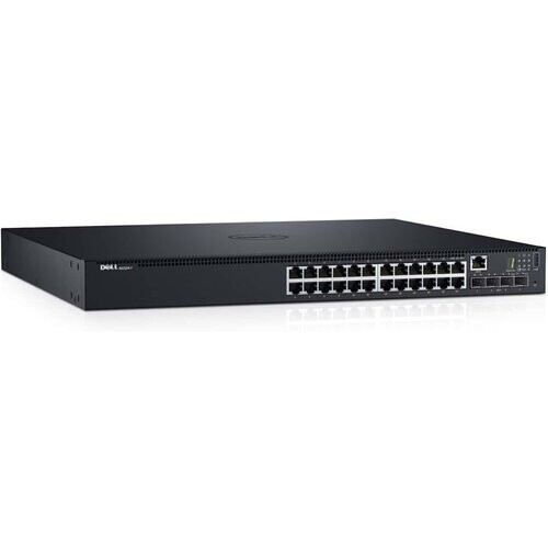 Tweedekans DELL Netwerk Switch - 128 Gbit/s - 24 Poorten - 1U - PoE+ - Zwart