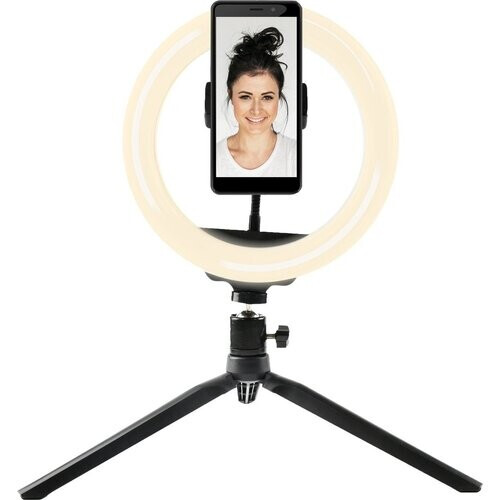 Tweedekans Denver RLS801 Ring Light met Statief - 8 inch Tiktok Lamp met Telefoonhouder - Ringlamp 19cm Hoog