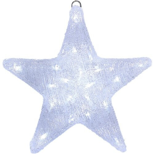 Tweedekans Deuba Kerstfiguur Kerstster - LED Acryl 30cm Binnen Buiten – Wit Licht