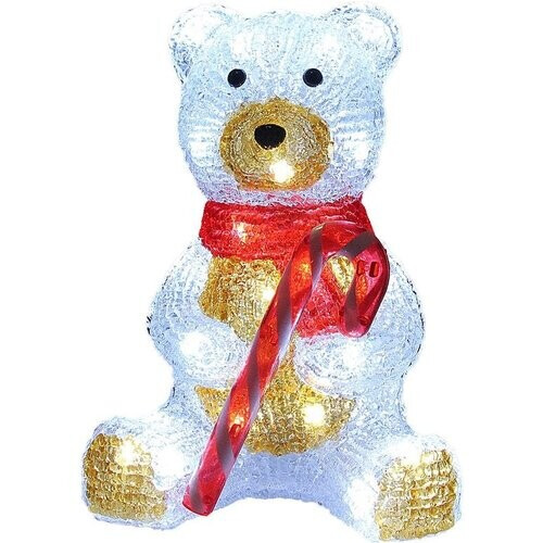 Tweedekans Deuba Kerstfiguur Teddy - LED Acryl 25cm Binnen Buiten – Wit Licht