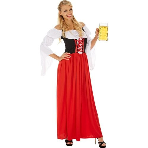 Tweedekans Dressforfun Dameskostuum feestelijke Dirndl Resi model 2 L - verkleedkleding kostuum halloween verkleden feestkleding carnavalskleding carnaval feestkledij partykleding - 304622