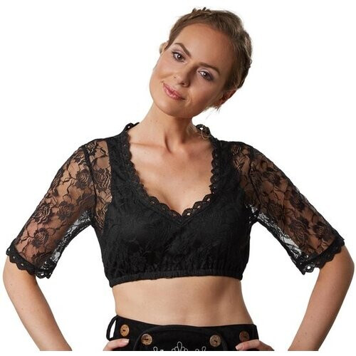 Tweedekans Dressforfun Dirndlblouse Resi XXL - verkleedkleding kostuum halloween verkleden feestkleding carnavalskleding carnaval feestkledij partykleding - 303089