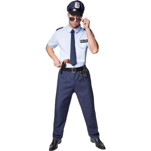Tweedekans Dressforfun Herenkostuum police officer XXL - verkleedkleding kostuum halloween verkleden feestkleding carnavalskleding carnaval feestkledij partykleding - 301527