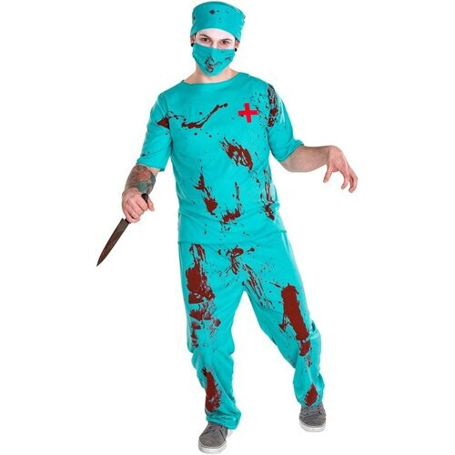 Tweedekans Dressforfun Herenkostuum zombiedokter L - verkleedkleding kostuum halloween verkleden feestkleding carnavalskleding carnaval feestkledij partykleding - 300184